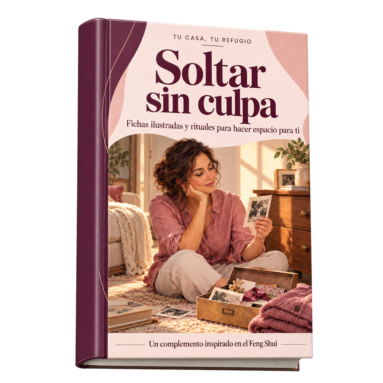 Portada del bono Soltar sin culpa, con fichas ilustradas y rituales